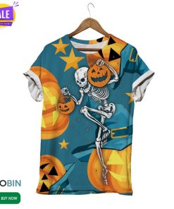 Dancing Skeleton  3D All Over Print T-Shirt