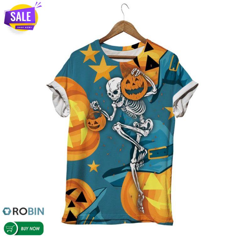 Dancing Skeleton  3D All Over Print T-Shirt