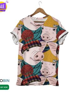 Cutie Beanie Pig Noel  3D All Over Print T-Shirt