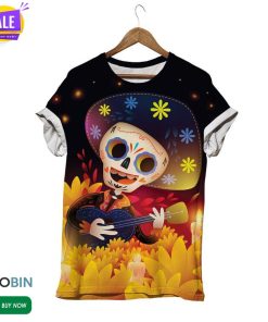Cute Skull Playing Guitar  3D All Over Print T-Shirt Cute Skull Playing Guitar  3D All Over Print T-Shirt