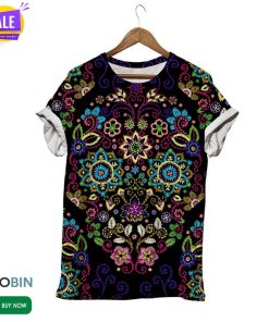 Floral Skull Shape  3D All Over Print T-Shirt