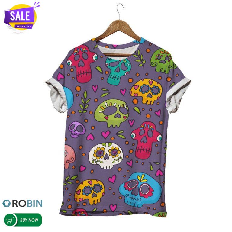 Botanical Skull  3D All Over Print T-Shirt