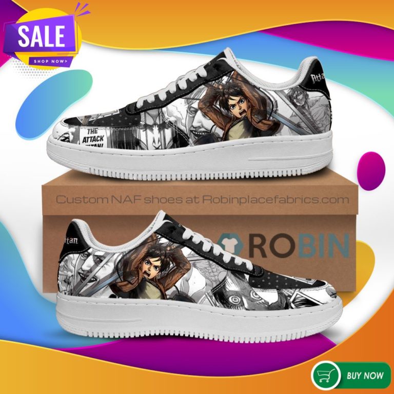 AOT Eren Air Force Sneakers Attack On Titan Anime NAF Shoes