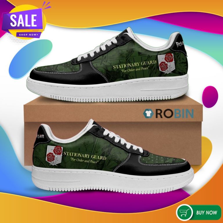 AOT Garrison Slogan Air Force Sneakers Attack On Titan Anime Custom NAF Shoes