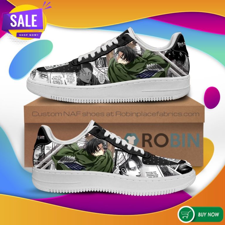 AOT Levi Air Force Sneakers Attack On Titan Anime NAF Shoes