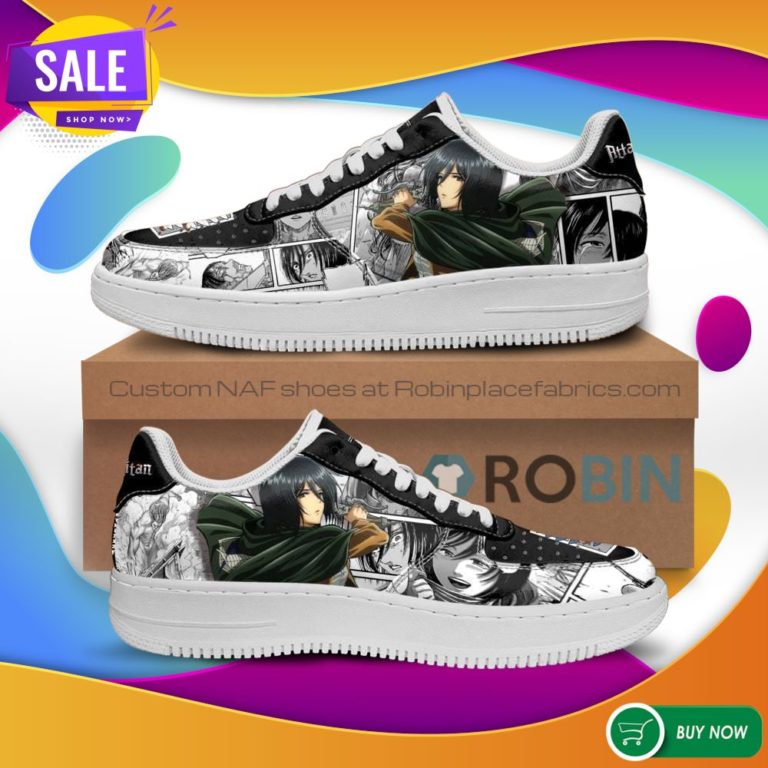 AOT Mikasa Air Force Sneakers Attack On Titan Anime NAF Shoes