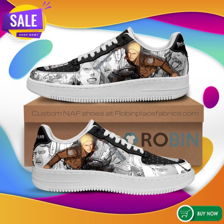 AOT Reiner Air Force Sneakers Attack On Titan Anime Manga NAF Shoes
