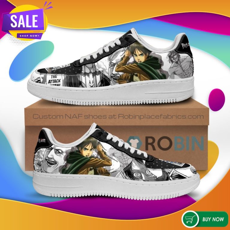 AOT Scout Eren Air Force Sneakers Attack On Titan Anime NAF Shoes