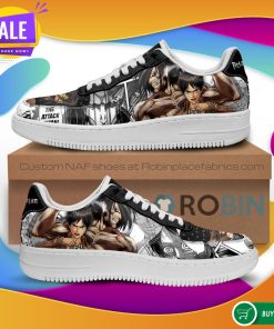 AOT Titan Eren Air Force Sneakers Attack On Titan Anime Manga NAF Shoes