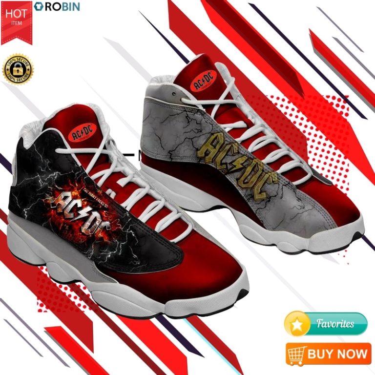 Acdc Rock Band Sneakers Hard Rock Band Jordan 13 Shoes