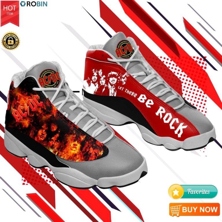 Acdc Rock Band Sneakers Hard Rock Jordan 13 Shoes