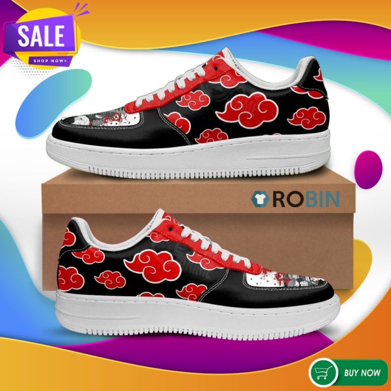 Akatsuki Cloud Air Force Shoes Black Naruto Anime NAF Shoes