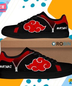 Akatsuki Cloud Skate Shoes Black Naruto Anime Custom Sneaker Akatsuki Cloud Skate Shoes Black Naruto Anime Custom Sneaker