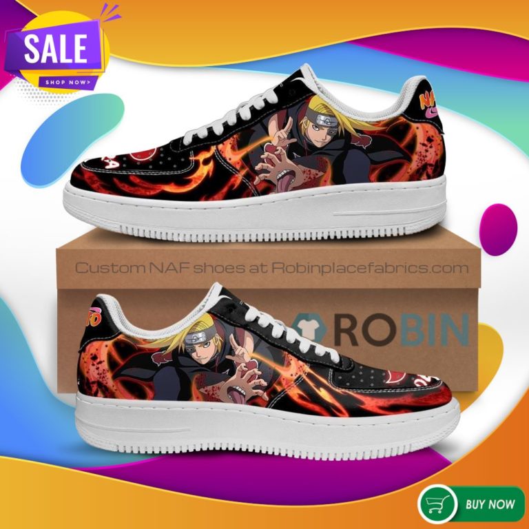 Akatsuki Deidara Air Force Sneakers Custom Naruto Anime NAF Shoes Leather