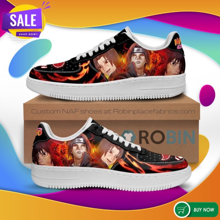 Akatsuki Itachi Air Force Sneakers Custom Naruto Anime NAF Shoes Leather