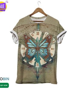 Timer Butterfly Top 3D All Over Print T-Shirt