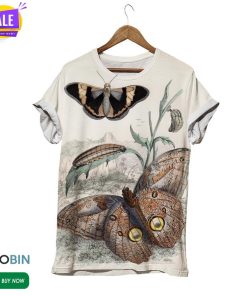 Butterfly And Silkworm Vintage  3D All Over Print T-Shirt Butterfly And Silkworm Vintage  3D All Over Print T-Shirt