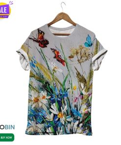 Butterfly With Flower  3D All Over Print T-Shirt Butterfly With Flower  3D All Over Print T-Shirt