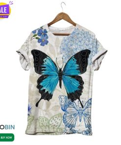 Giant Blue Butterfly  3D All Over Print T-Shirt