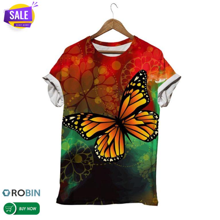 Giant Butterfly Floral  3D All Over Print T-Shirt