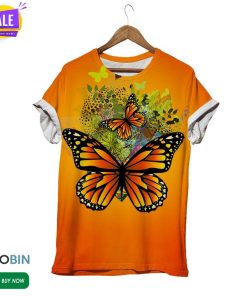 Apricot Butterfly  3D All Over Print T-Shirt