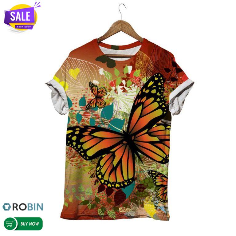 Abstract Monarch Butterfly  3D All Over Print T-Shirt