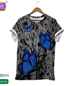 Blue Buuterfly  3D All Over Print T-Shirt