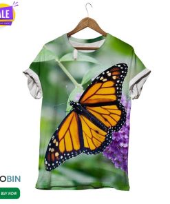 Apricot Butterfly  3D All Over Print T-Shirt