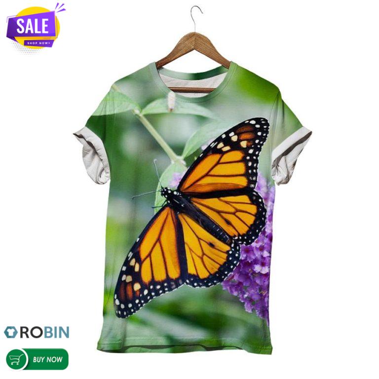 Apricot Butterfly  3D All Over Print T-Shirt