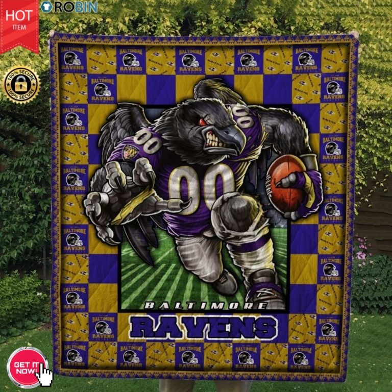 Baltimore Ravens Football Quilt Blanket