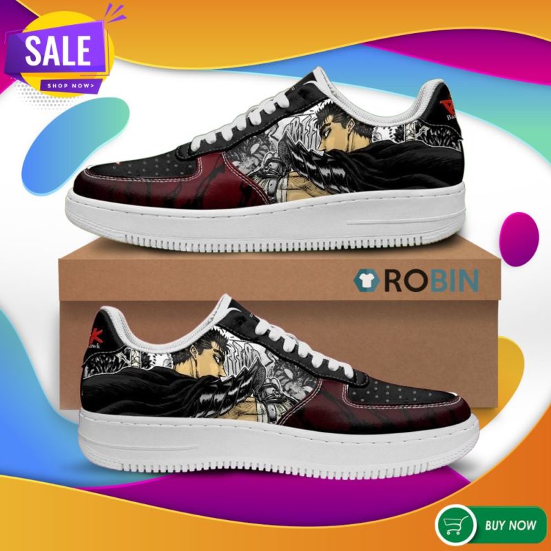 Berserk Guts Air Force Sneakers Berserk Anime Custom NAF Shoes Mixed Manga