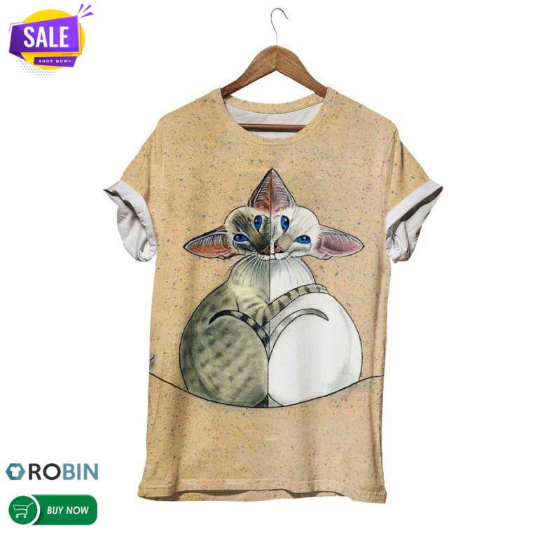 Best Friends Forever Cat  3D All Over Print T-Shirt