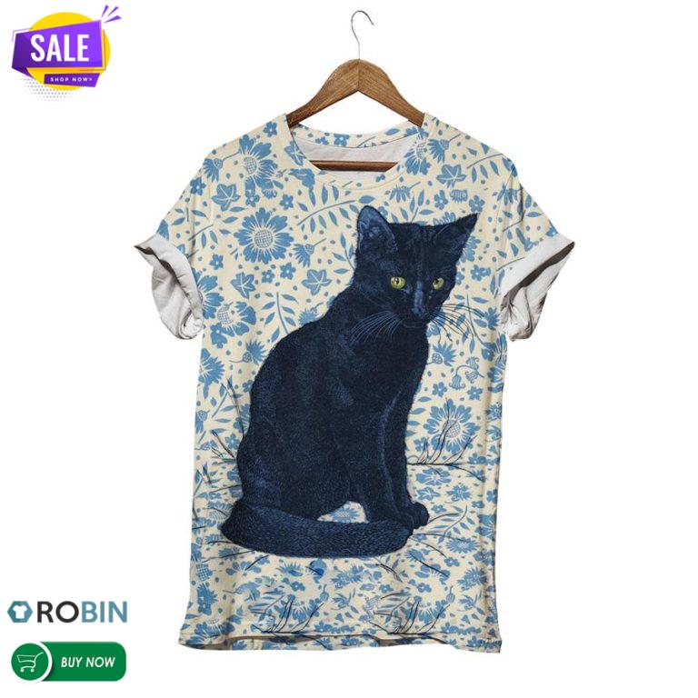 Mystery Navy Kitten  3D All Over Print T-Shirt