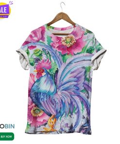 Flower Farm Chicken  3D All Over Print T-Shirt