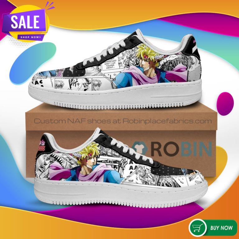 Caesar Zeppeli Air Force Sneakers Manga Style JoJo’s Anime NAF Shoes