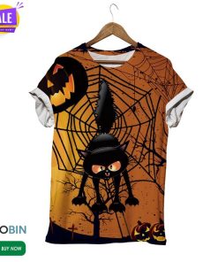 Grumpy Cat On Halloween  3D All Over Print T-Shirt