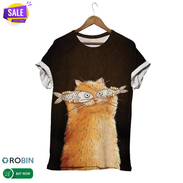 Chubby Cat  3D All Over Print T-Shirt
