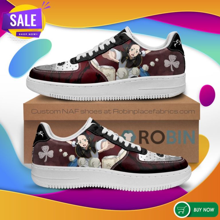 Charmy Pappitson Air Force Sneakers Black Bull Knight Black Clover Anime NAF Shoes