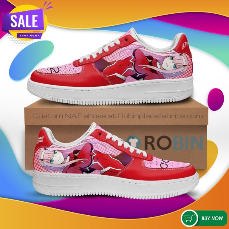 Code 002 Darling In The Franxx NAF Shoes Zero Two Air Force Sneakers Anime NAF Shoes