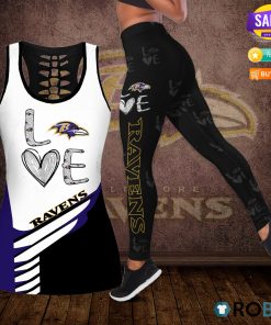 Baltimore Ravens Love Hollow Tanktop & Legging Set Baltimore Ravens Love Hollow Tanktop & Legging Set