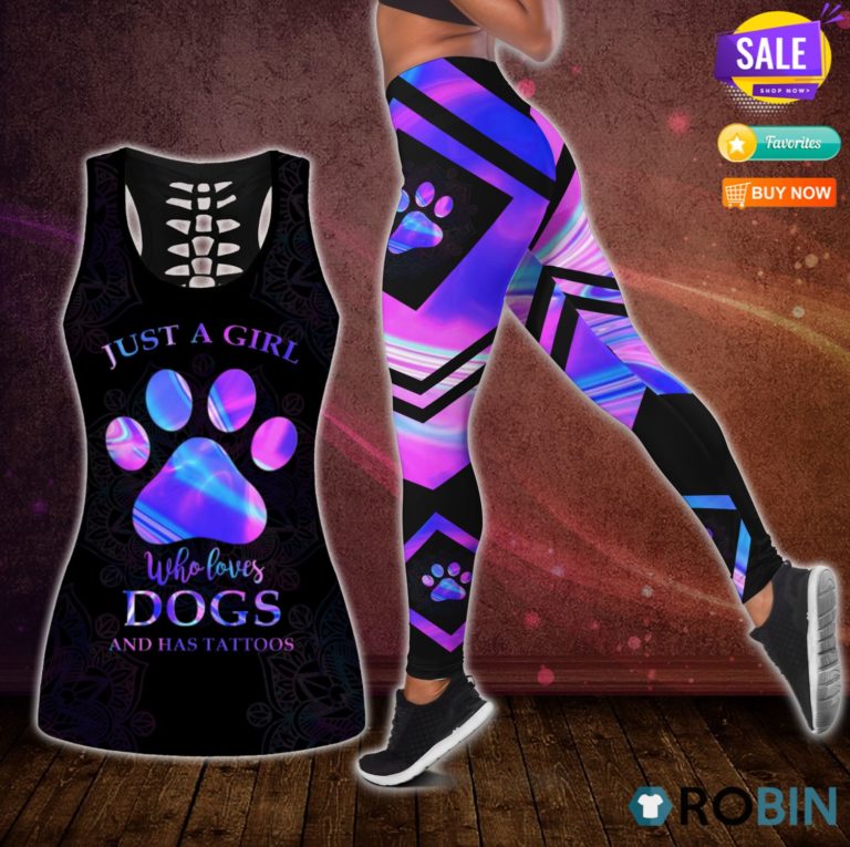 Girl Loves Dogs Hollow Tanktop & Legging Set