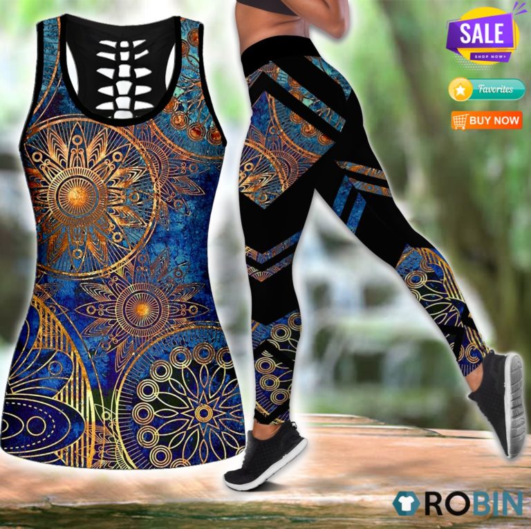 Hippie Mandala 3D Hollow Tanktop & Legging