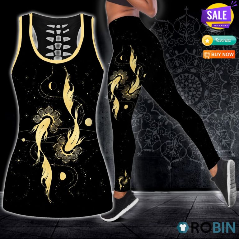 Hippie Mandala Full Print Hollow Tanktop & Legging