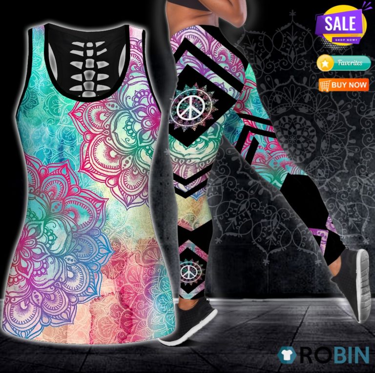 Hippie Mandala Hollow Tanktop & Legging Set _