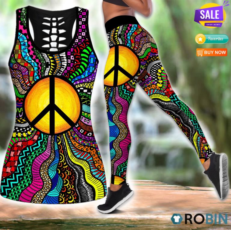 Hippie Mandala Hollow Tanktop & Legging Set