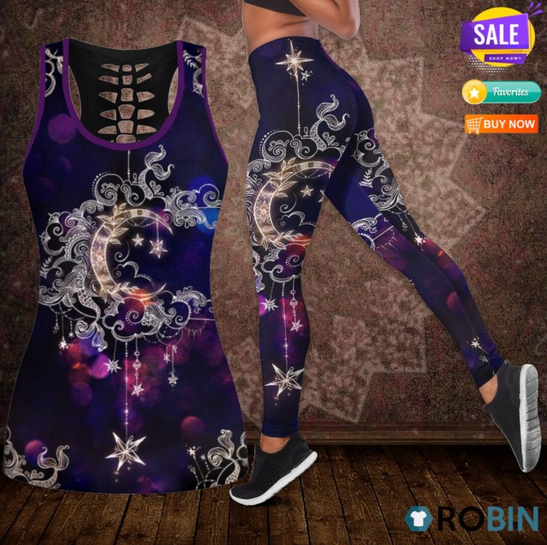 Hippie Mandala Hollow Tanktop and Legging Set