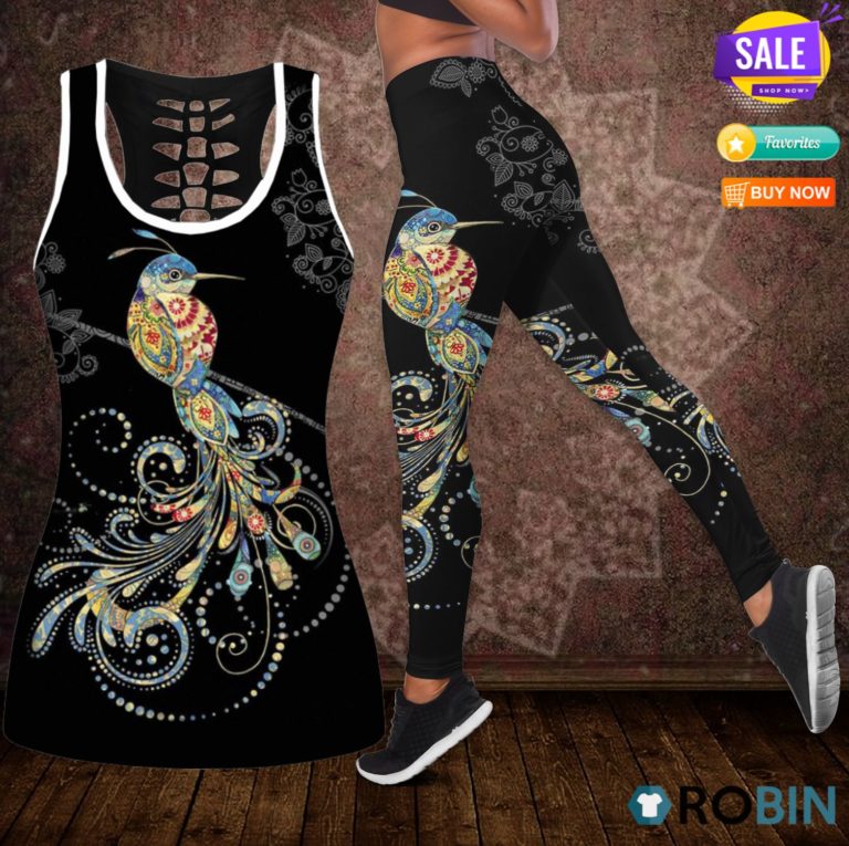 Hippie Mandala Hollowout Tanktop & Legging Set