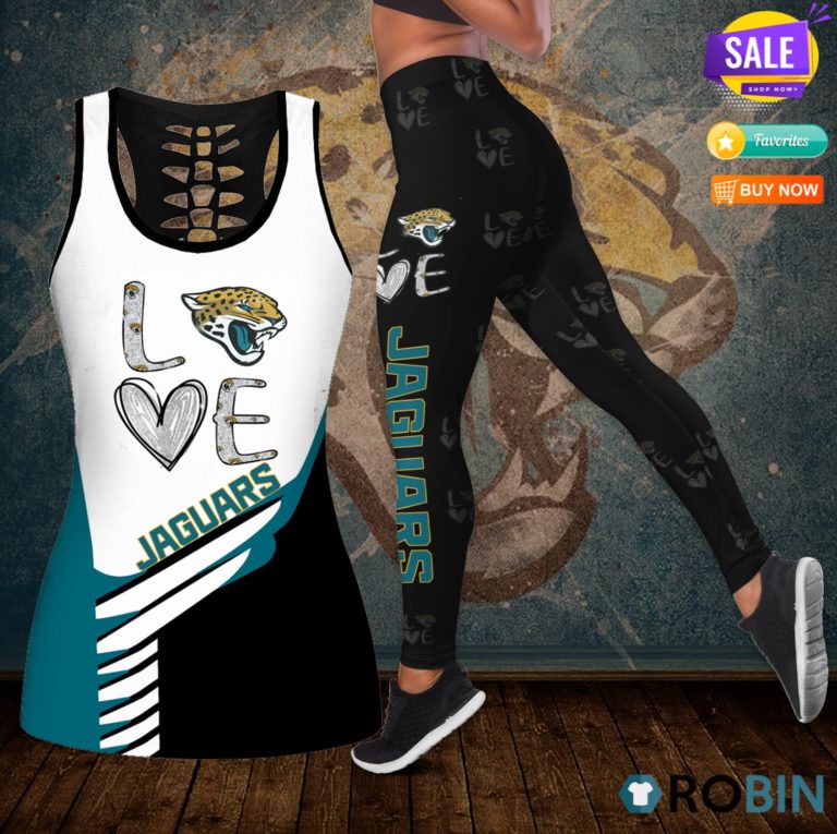 Jacksonville Jaguars Love Hollow Tanktop & Legging Set