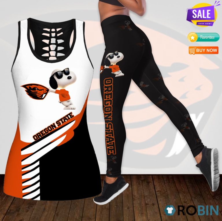 Oregon State Beavers Snoopy Hollow Tanktop & Legging Set