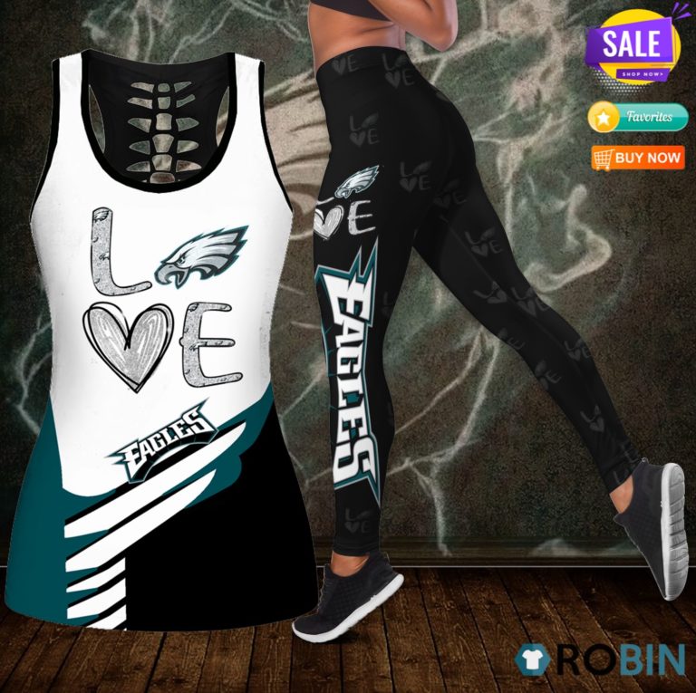 Philadelphia Eagles Love Hollow Tanktop & Legging Set